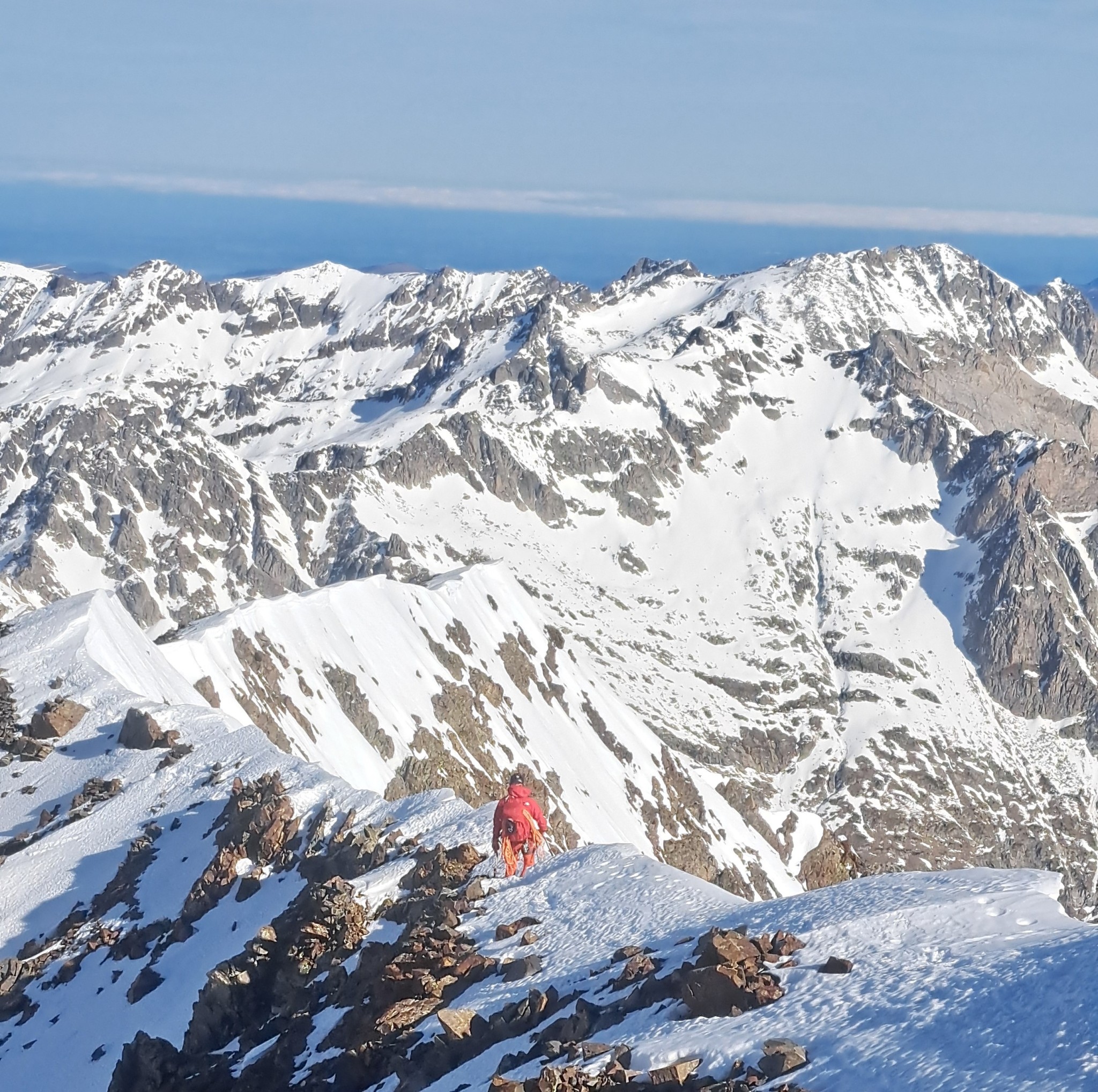 Alpinismo en Pirineos: Posets (3375m)-Corredor Jean Arlaud (250m ,AD+)